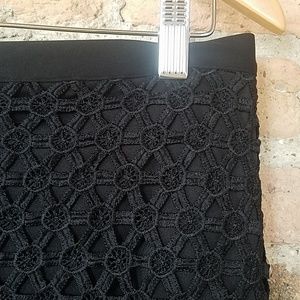 NWoT - Eloquii Black Eyelet Lace Pencil Skirt - 24